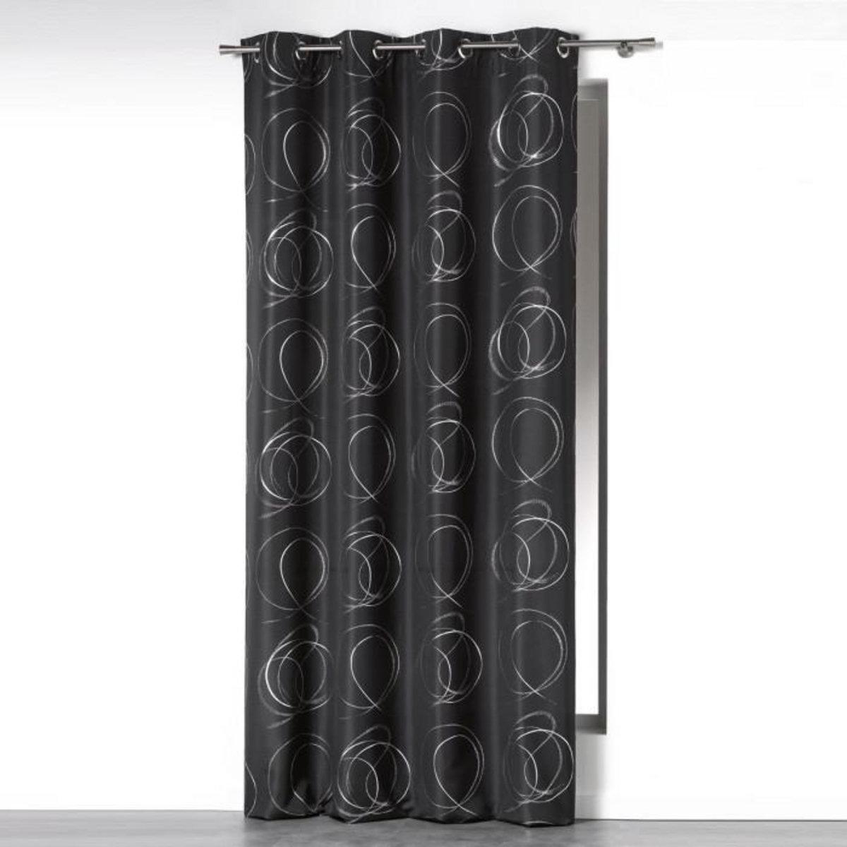 Paris Prix Rideau Imprimé  Bully  140x260cm Gris Anthracite