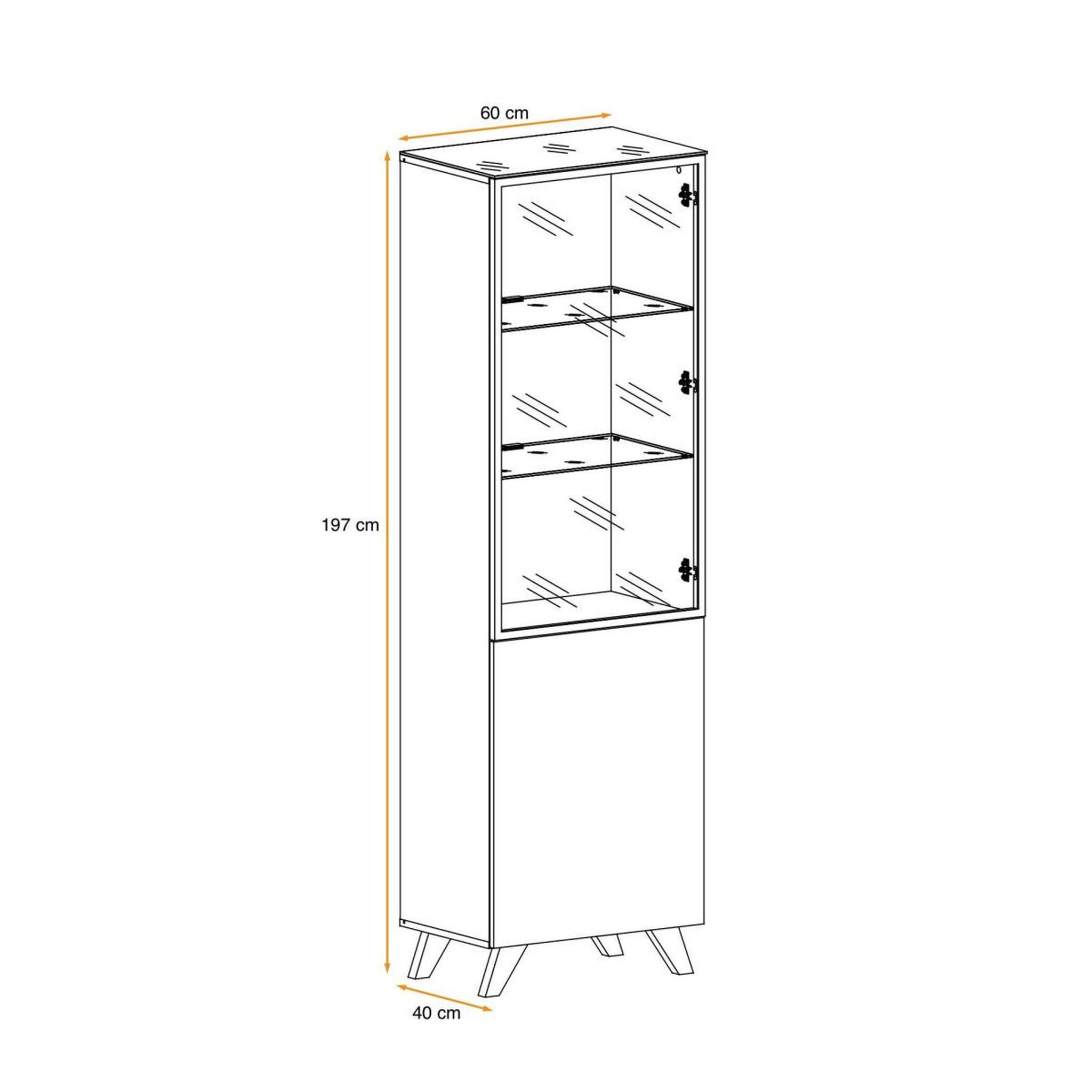 Voir la diapositive 5 : Paris Prix Vitrine led  thin  197cm noir & naturel