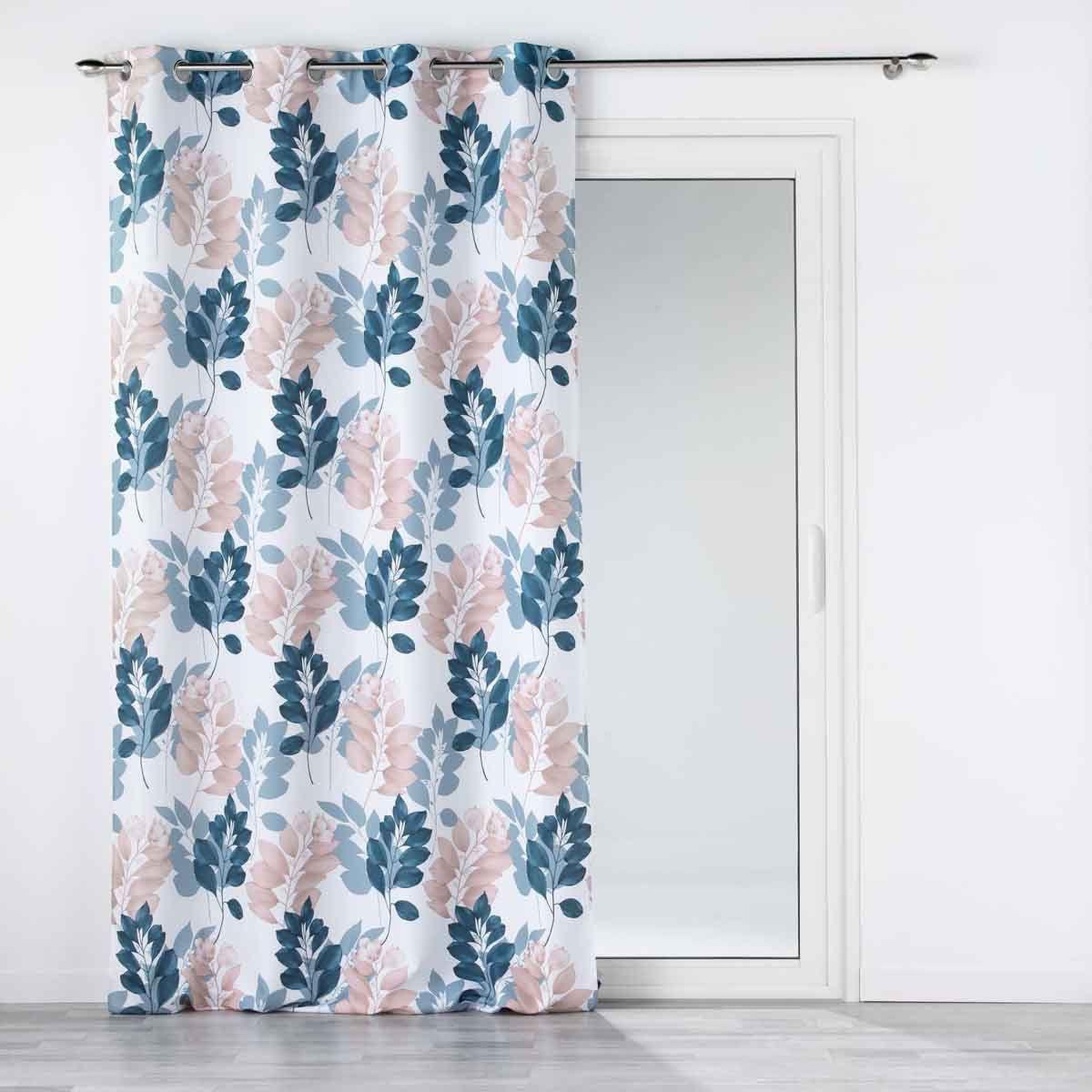 Douceur d'Intérieur Rideau à œillets  belline  140x260cm blanc & bleu