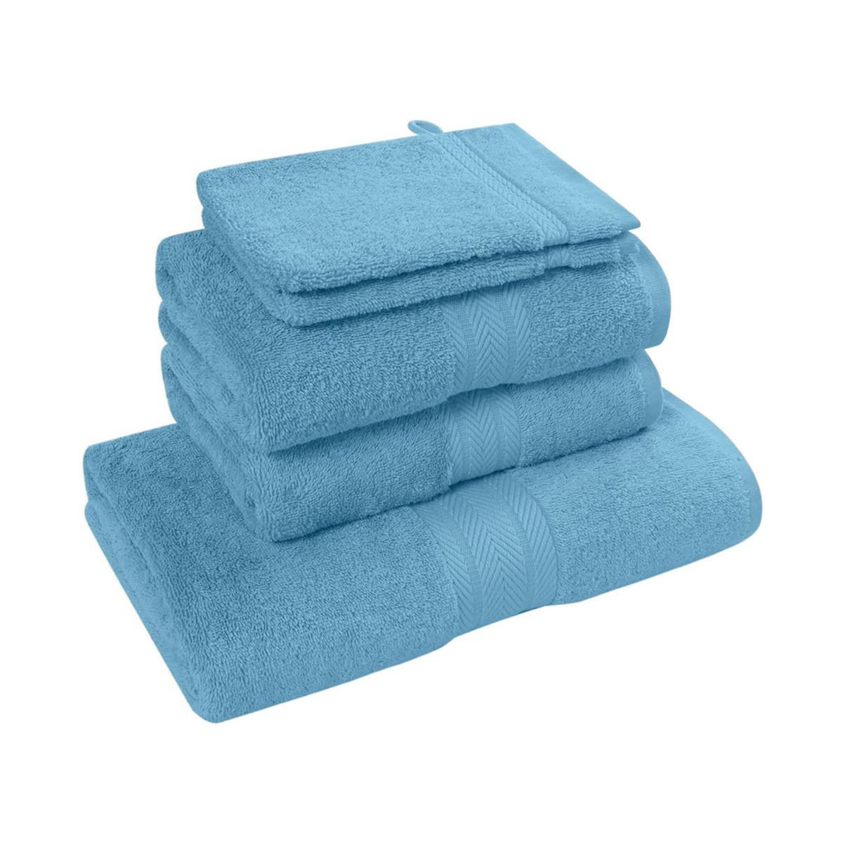 Sensei Maison Ensemble de bain 5 pièces (1 drap de bain + 2 serviettes de toilette + 2 gants) LUXURY