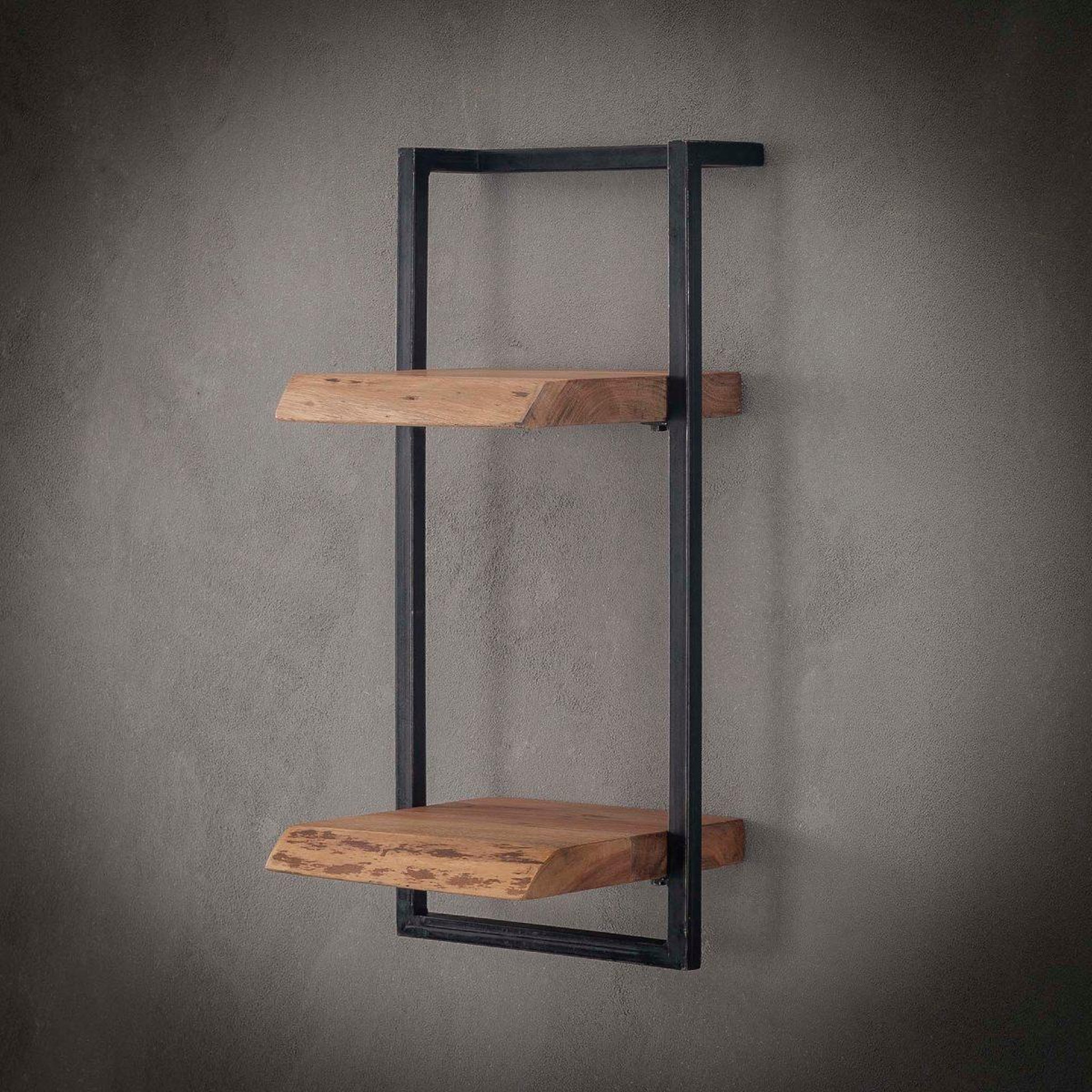 Voir la diapositive 2 : JLC KREATION Étagère murale en bois et métal h65cm ernest