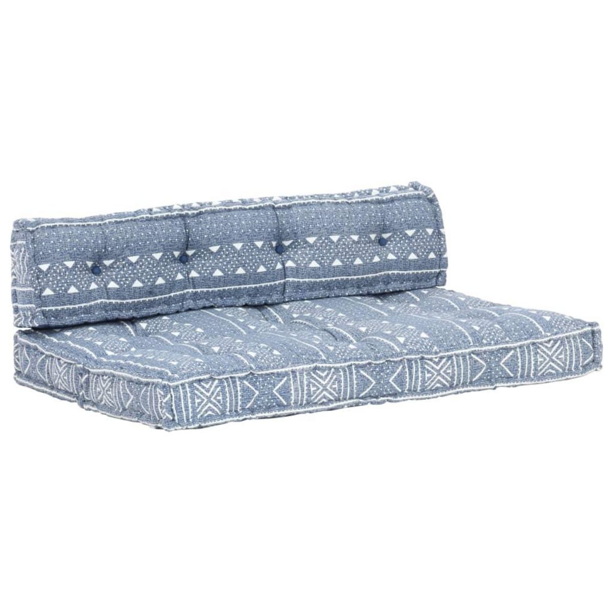 VIDAXL Coussin de canape palette Indigo Tissu Patchwork