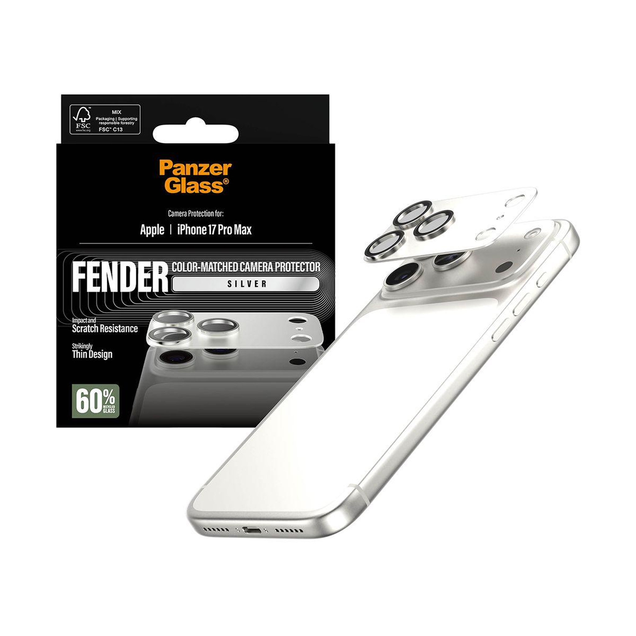 Voir la diapositive 5 : PANZERGLASS Protège objectif iphone 17 pro max protège obj silver