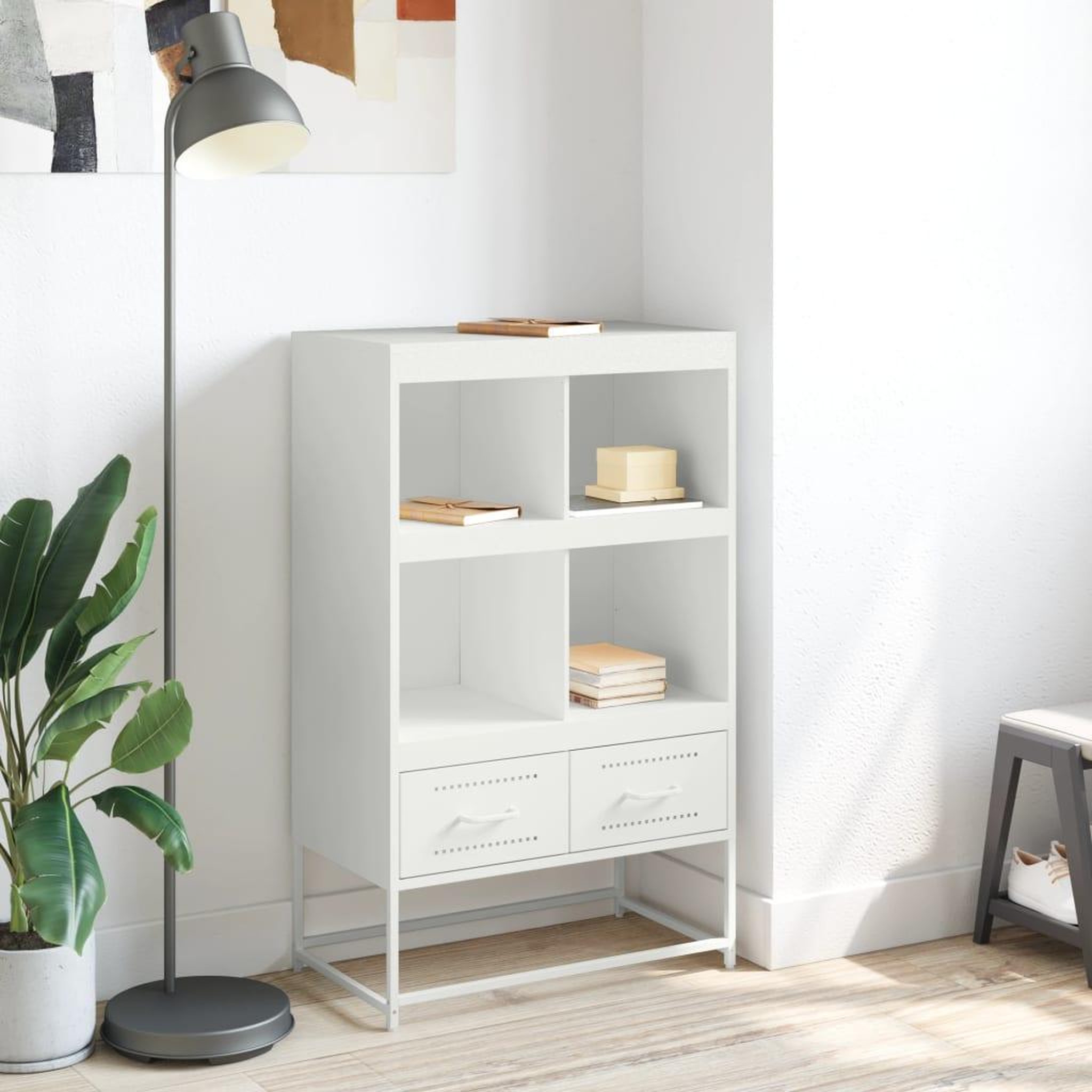 Voir la diapositive 3 : VIDAXL Buffet haut blanc 68x39x111,5 cm acier