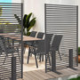 Voir la diapositive 3 : ID MARKET Paravent extérieur ajouré claustra décoratif 80 x 150 cm persiennes horizontales métal gris anthracite