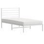Voir la diapositive 5 : VIDAXL Cadre de lit metal sans matelas avec tete de lit blanc 75x190cm
