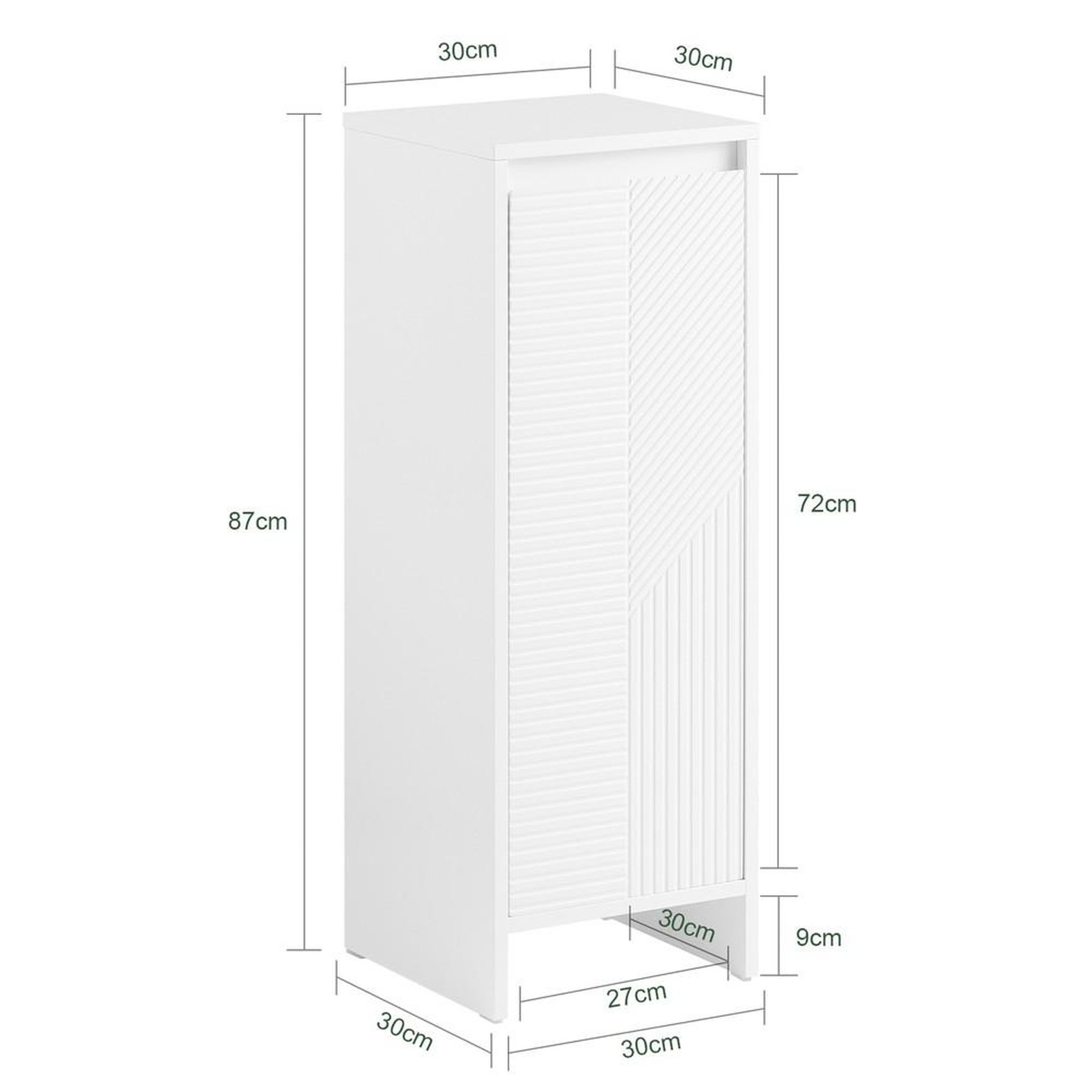 Voir la diapositive 3 : SOBUY SoBuy - Meuble De Buanderie à une porte - Blanc - 30x30x87cm - Moderne - BZR154-W