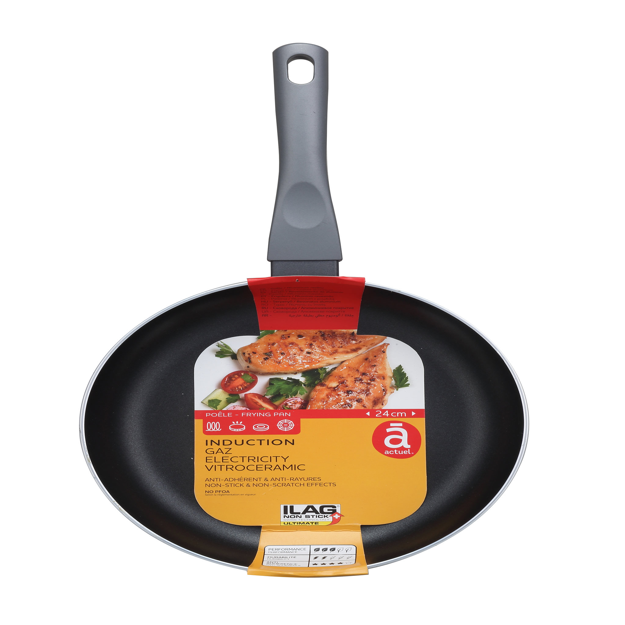 Voir la diapositive 4 : ACTUEL Poêle induction aluminium 24 cm 