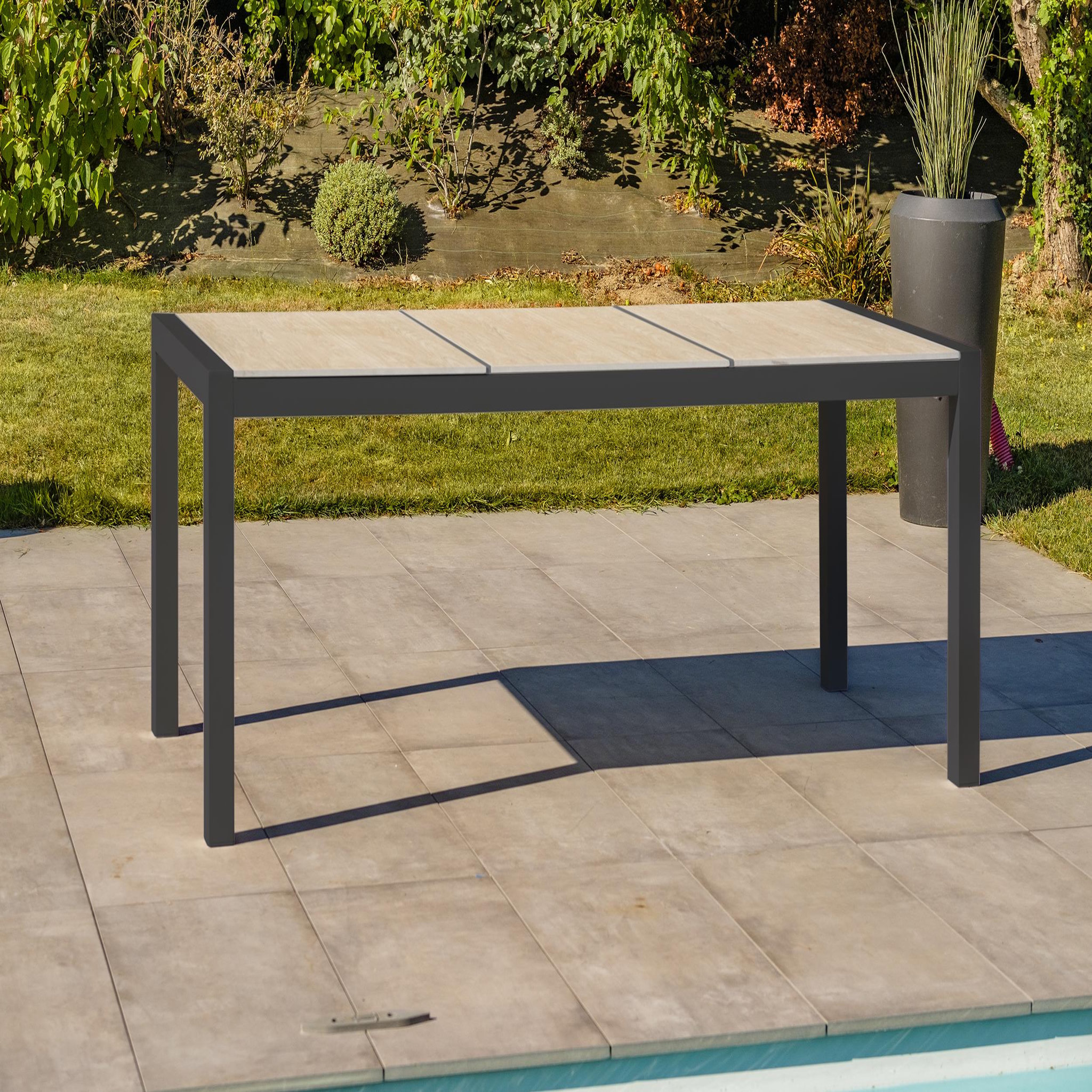 Voir la diapositive 2 : DCB GARDEN Table de jardin 6 à en aluminium avec plateau céramique (8 places)