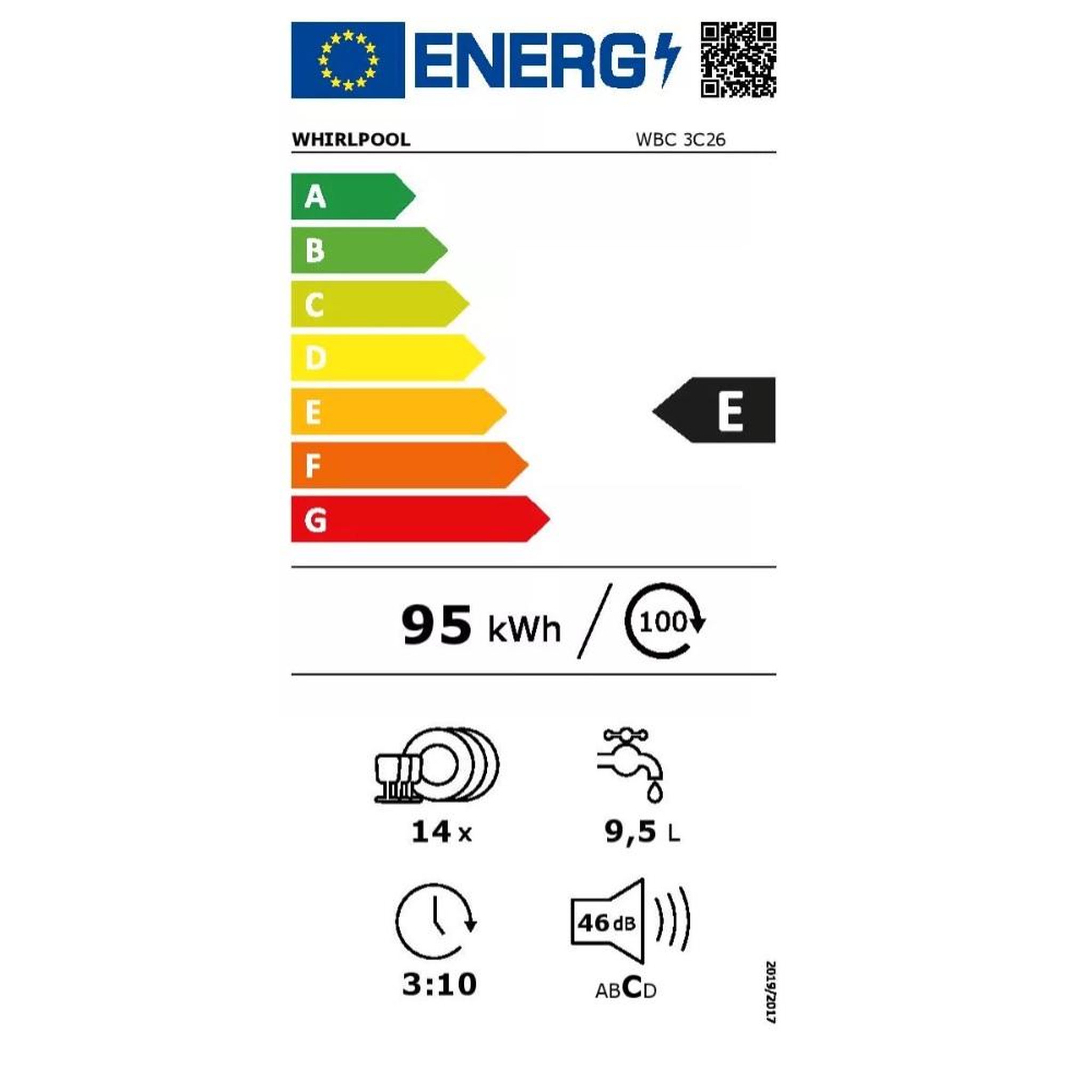 Voir la diapositive 2 : Whirlpool Lave-vaisselle 60cm 14 couverts 46bd intégrable avec bandeau - wbc3c26b