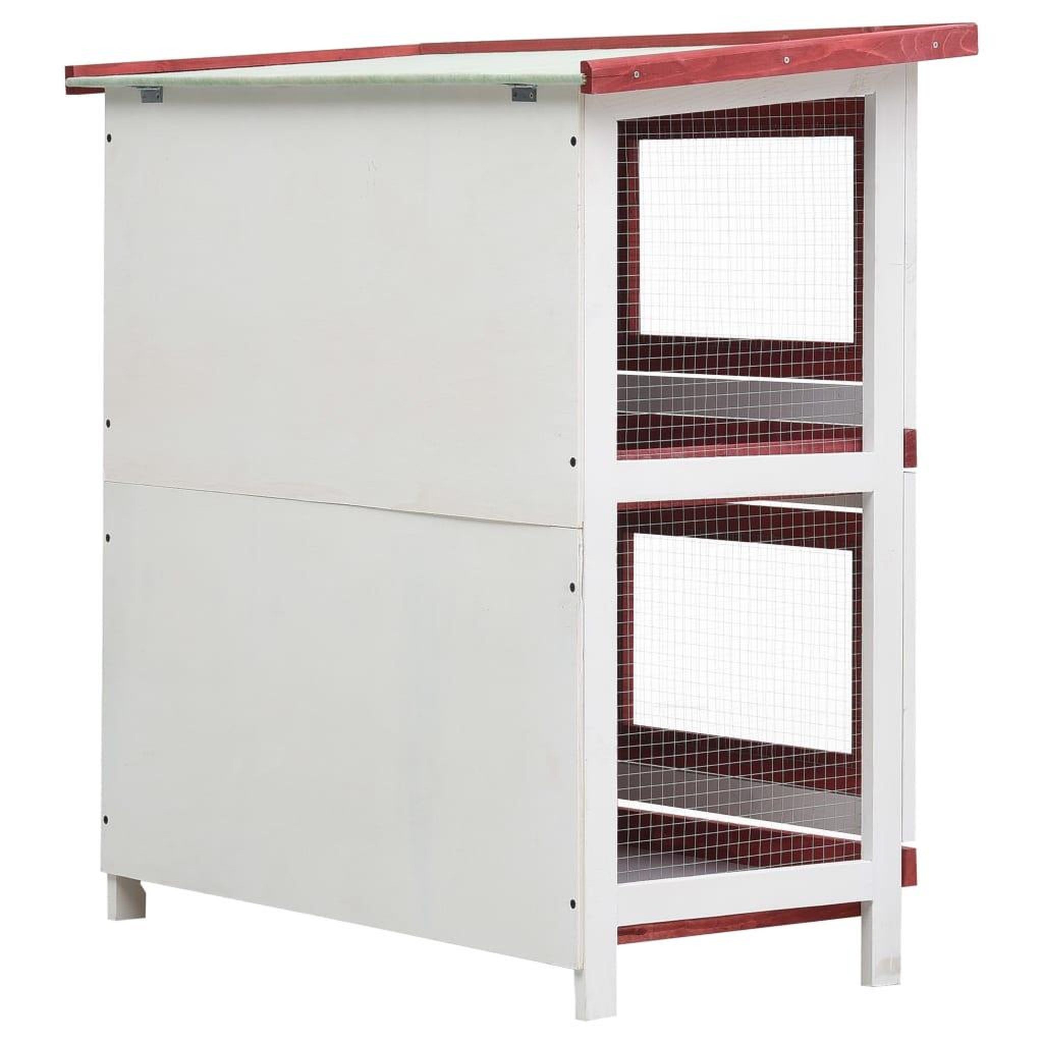 Voir la diapositive 5 : VIDAXL Clapier d'exterieur 4 portes Rouge Bois