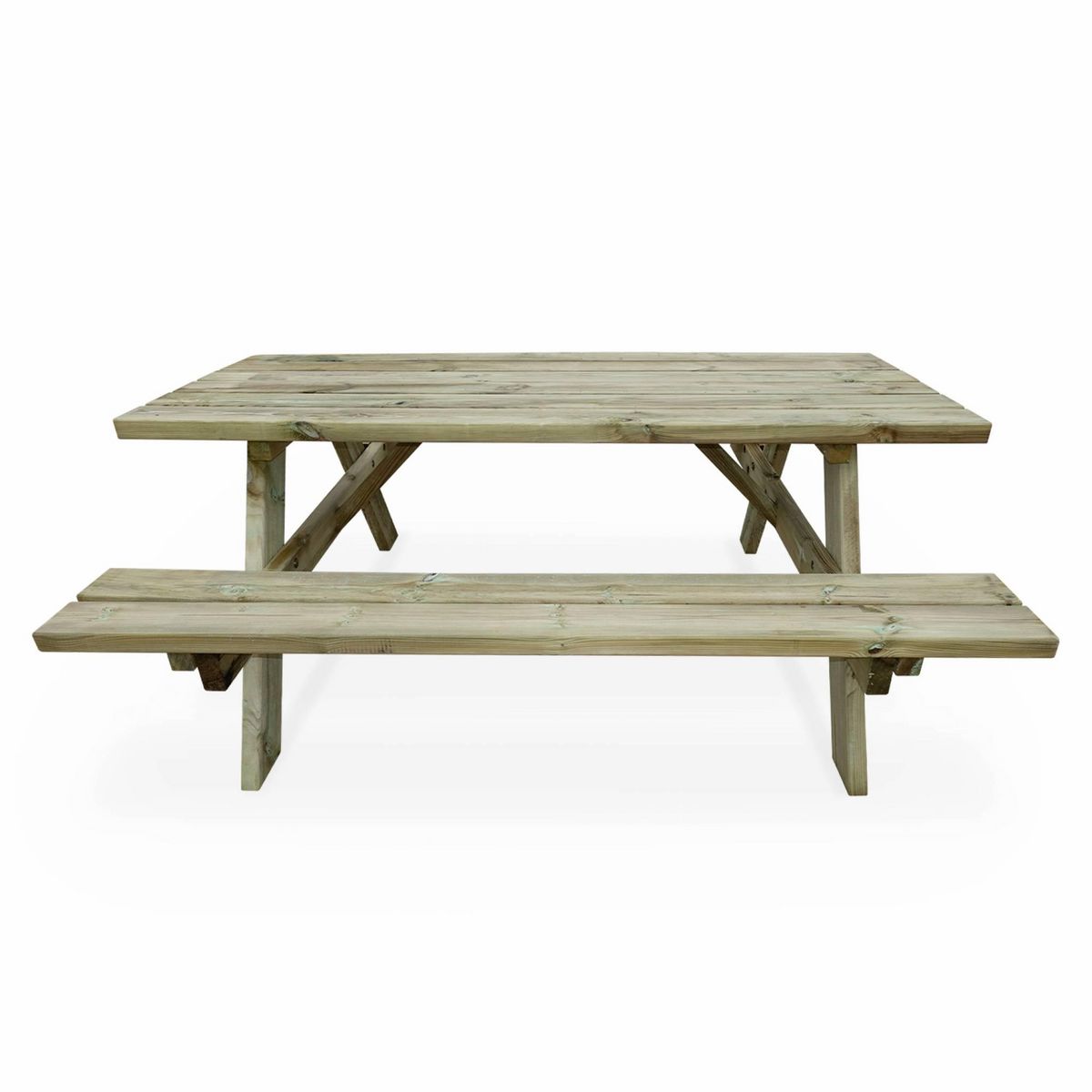 SWEEEK Lot de 4 tables de pique-nique 180 cm avec bancs rabattables en bois. 6 places - PANCHINA - Tables de jardin robustes en pin sylvestre