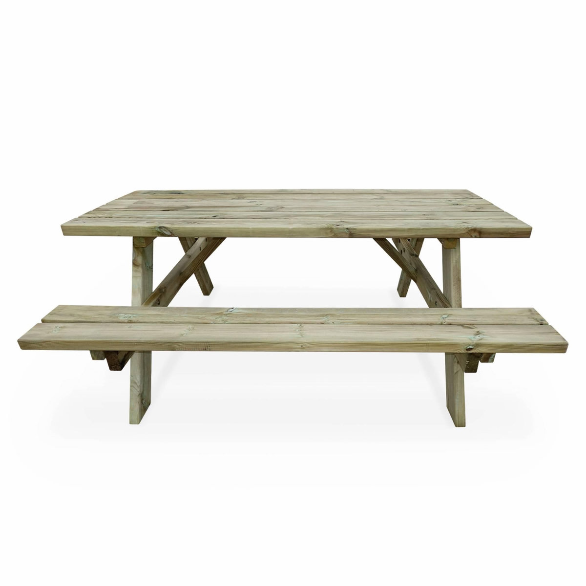 SWEEEK Lot de 4 tables de pique-nique 180 cm avec bancs rabattables en bois. 6 places - PANCHINA - Tables de jardin robustes en pin sylvestre