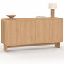Voir la diapositive 3 : ID MARKET Buffet 160 cm CAPUCINE XXL 4 portes façon hêtre design arrondi