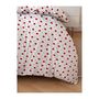 Voir la diapositive 4 : GENERIQUE Parure de lit - 1 housse de couette 220 x 240 cm + 2 taies d'oreiller 60 x 60 cm - 50% coton, 50% polyester - Rouge