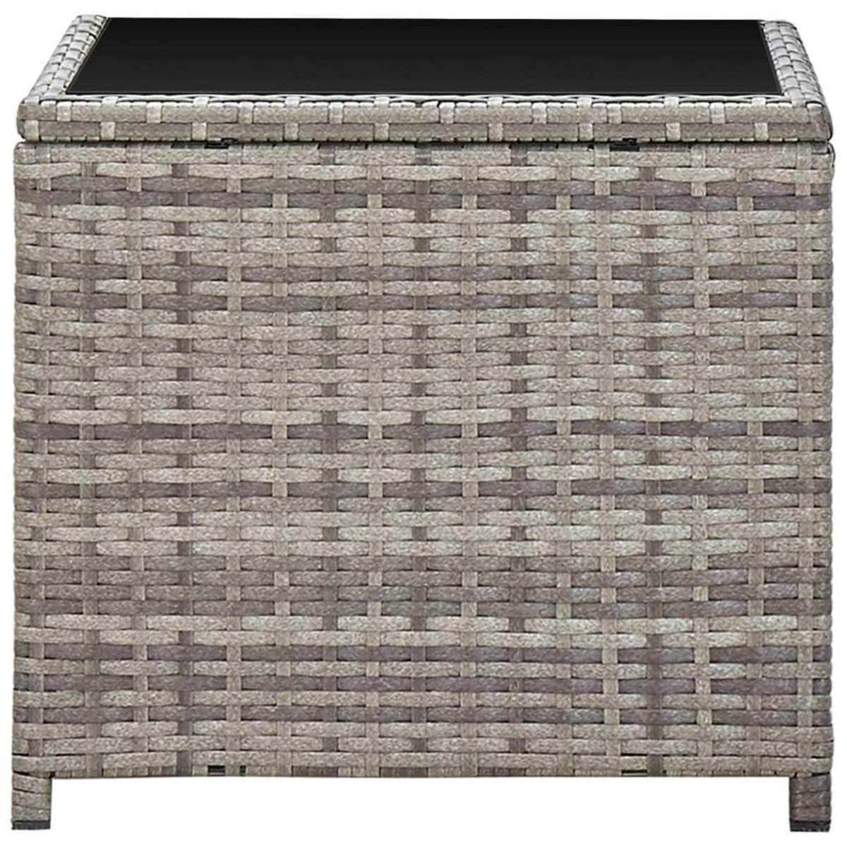 VIDAXL Table basse Gris 45x45x40 cm Resine tressee et verre