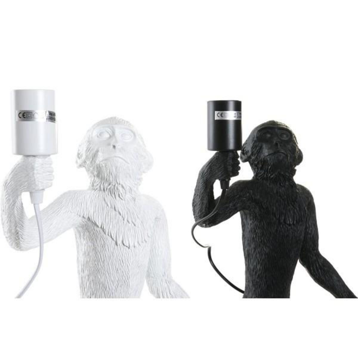 MARKET24 Lampe de bureau DKD Home Decor 31 x 34 x 55 cm Noir Blanc Résine 220 V 50 W (2 Unités)