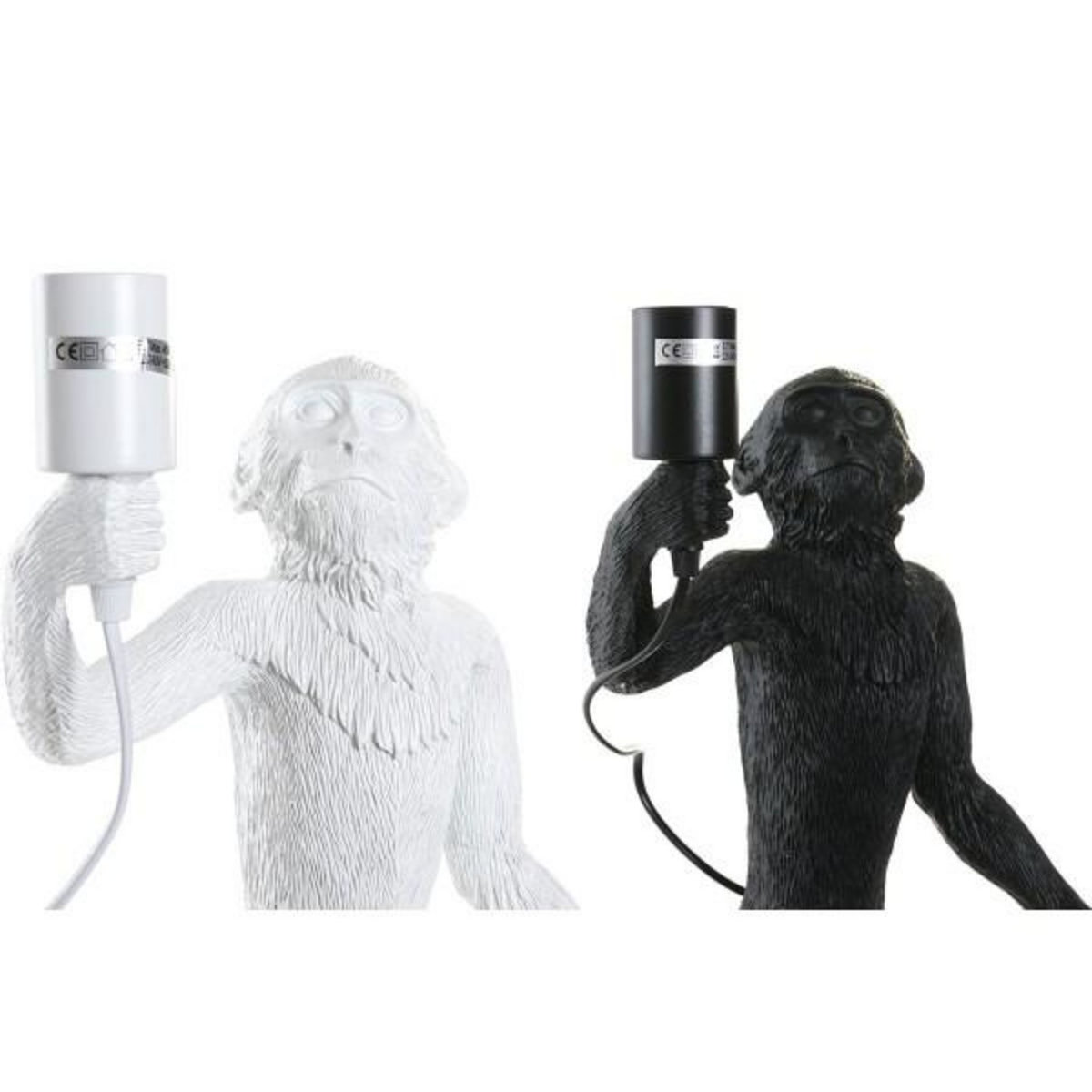 MARKET24 Lampe de bureau DKD Home Decor 31 x 34 x 55 cm Noir Blanc Résine 220 V 50 W (2 Unités)