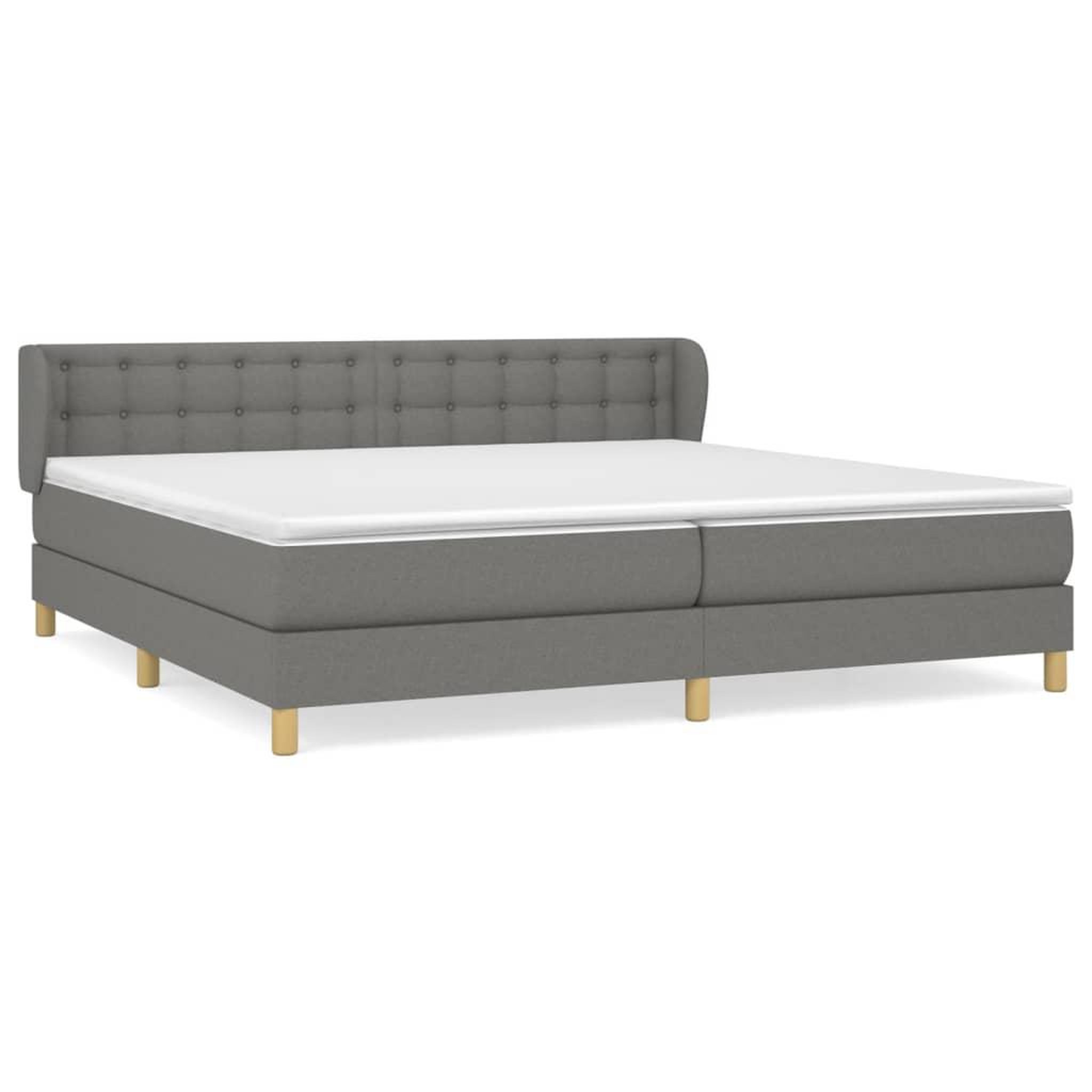 Voir la diapositive 2 : VIDAXL Sommier a lattes de lit avec matelas Gris fonce 200x200cm Tissu