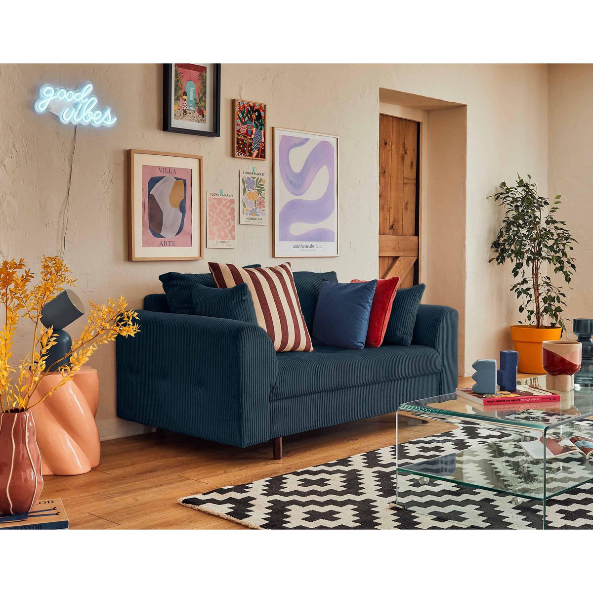 LISA DESIGN Rune - canapé 2 places - en velours côtelé