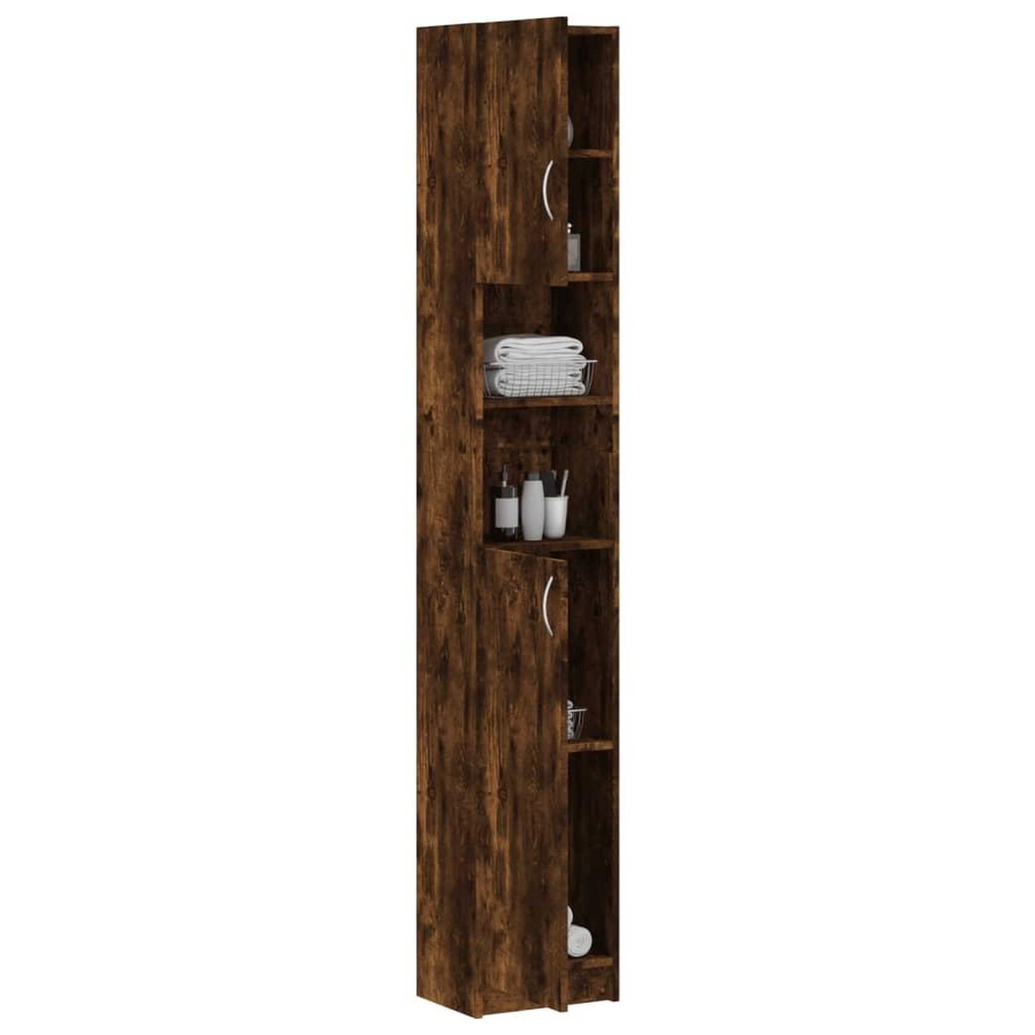 Voir la diapositive 4 : VIDAXL Armoire de bain Chene fume 32x25,5x190 cm Bois d'ingenierie