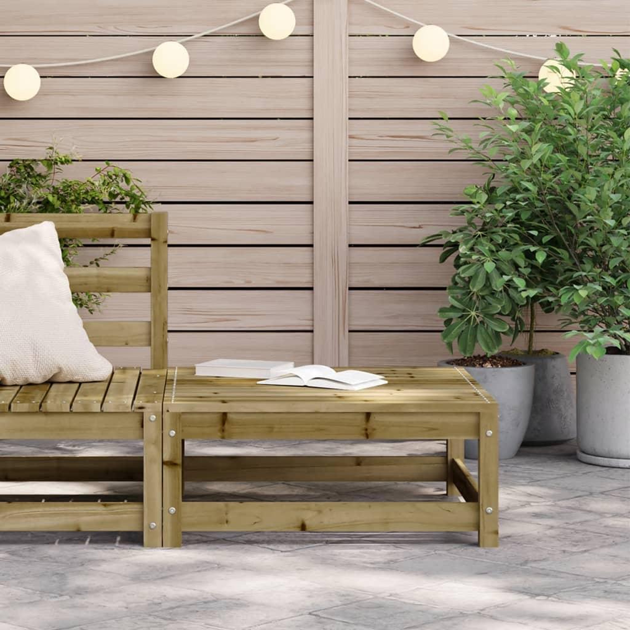 Voir la diapositive 3 : VIDAXL Repose-pied de jardin 70x70x30 cm bois de pin impregne