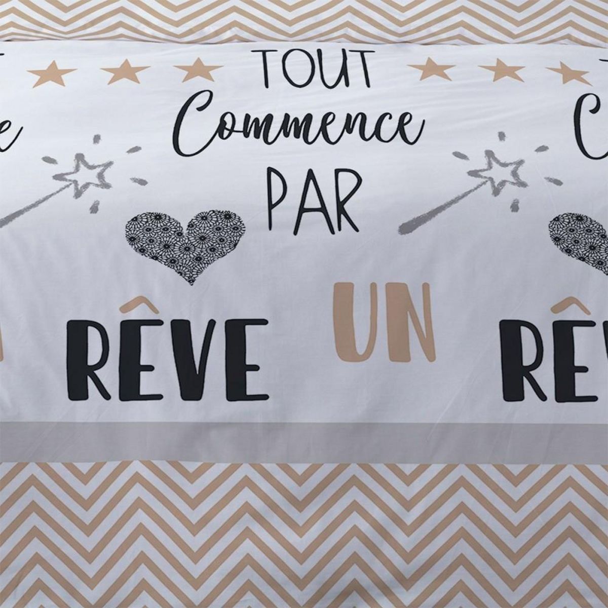 Dourev Housse de couette 240x220 Un rêve + 2 taies coton 52 fils