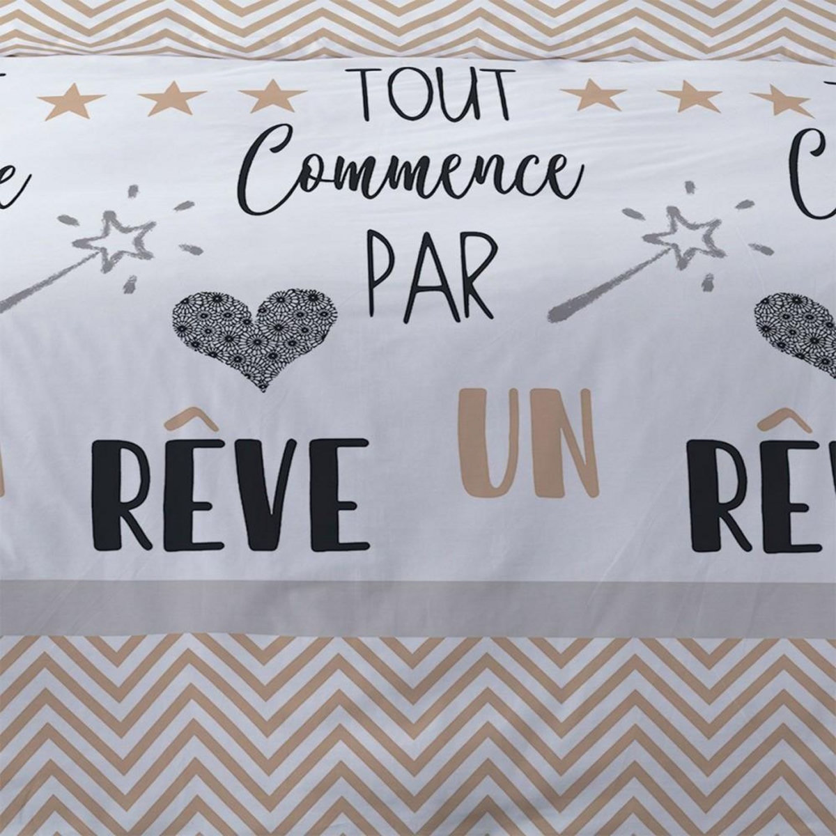 Dourev Housse de couette 240x220 Un rêve + 2 taies coton 52 fils