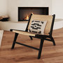 Voir la diapositive 2 : Rendez vous déco Fauteuil en bois de teck noir et tressage chevron en rotin-Kilka