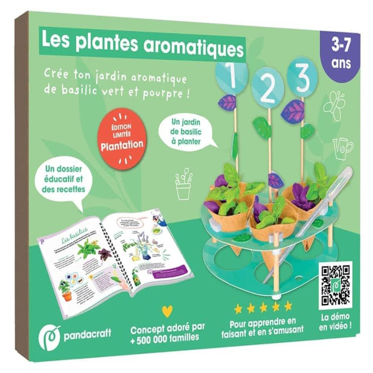 LES PLANTES AROMATIQUES. CREE TON JARDIN AROMATIQUE DE BASILIC VERT ET POURPRE ! AVEC 3 POTS A FABRIQUER ET DES GRAINES DE BASILIC POURPRE ET VERT, EDITION LIMITEE, Boches Jade