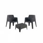 Voir la diapositive 1 : CONCEPT USINE Table et 2 fauteuils gris anthracite COSTA