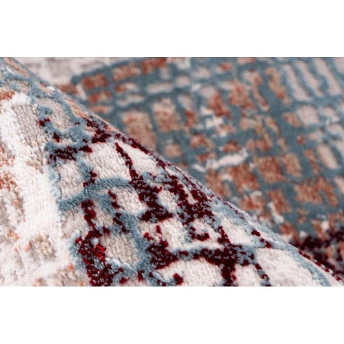 Paris Prix Tapis Vintage à Franges  Akropolis IV  Gris & Rose