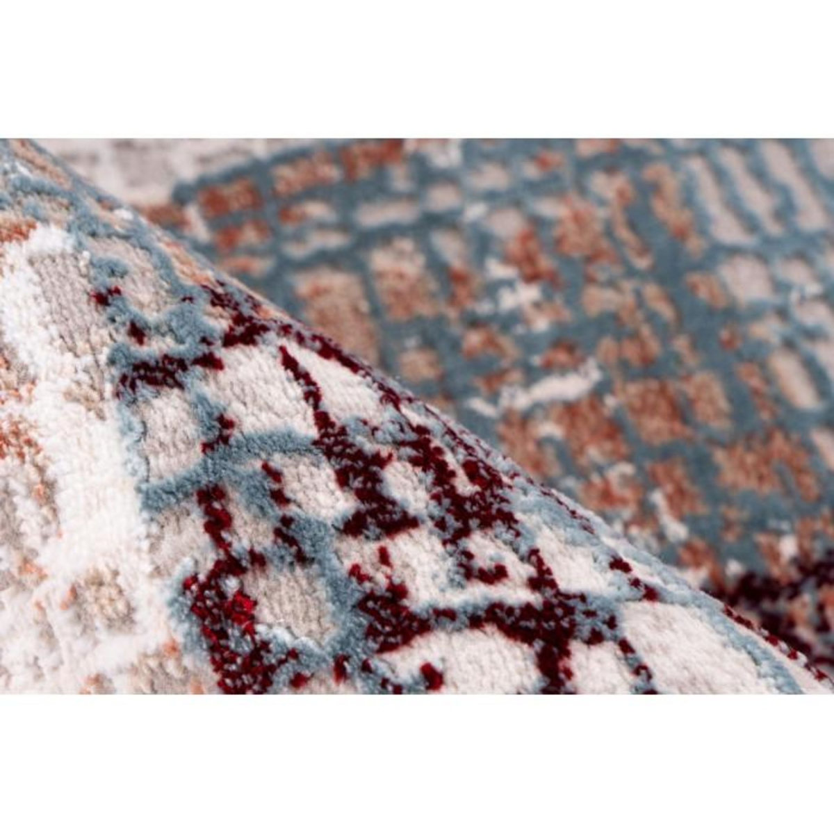 Paris Prix Tapis Vintage à Franges  Akropolis IV  Gris & Rose