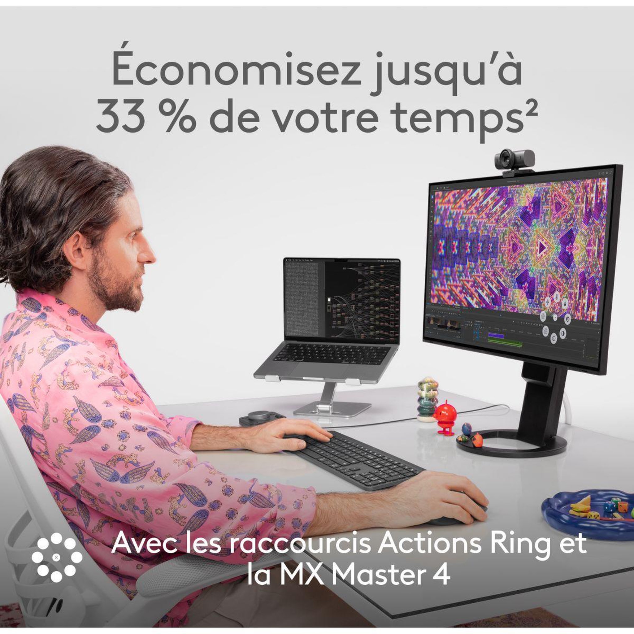 Voir la diapositive 3 : Logitech Souris sans fil rechargeable souris sans fil rechargeable mx master 4 graphite + 2 mois adobe