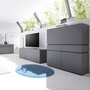 NOUVOMEUBLE Banc TV design gris mat 3 portes VALERONA