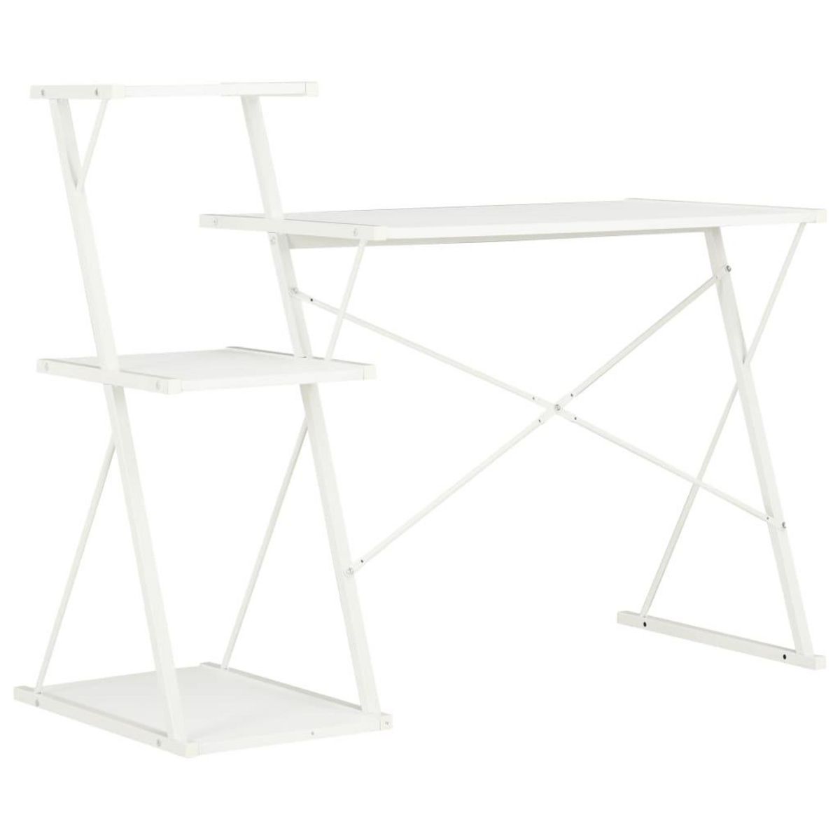VIDAXL Bureau avec etagere Blanc 116x50x93 cm
