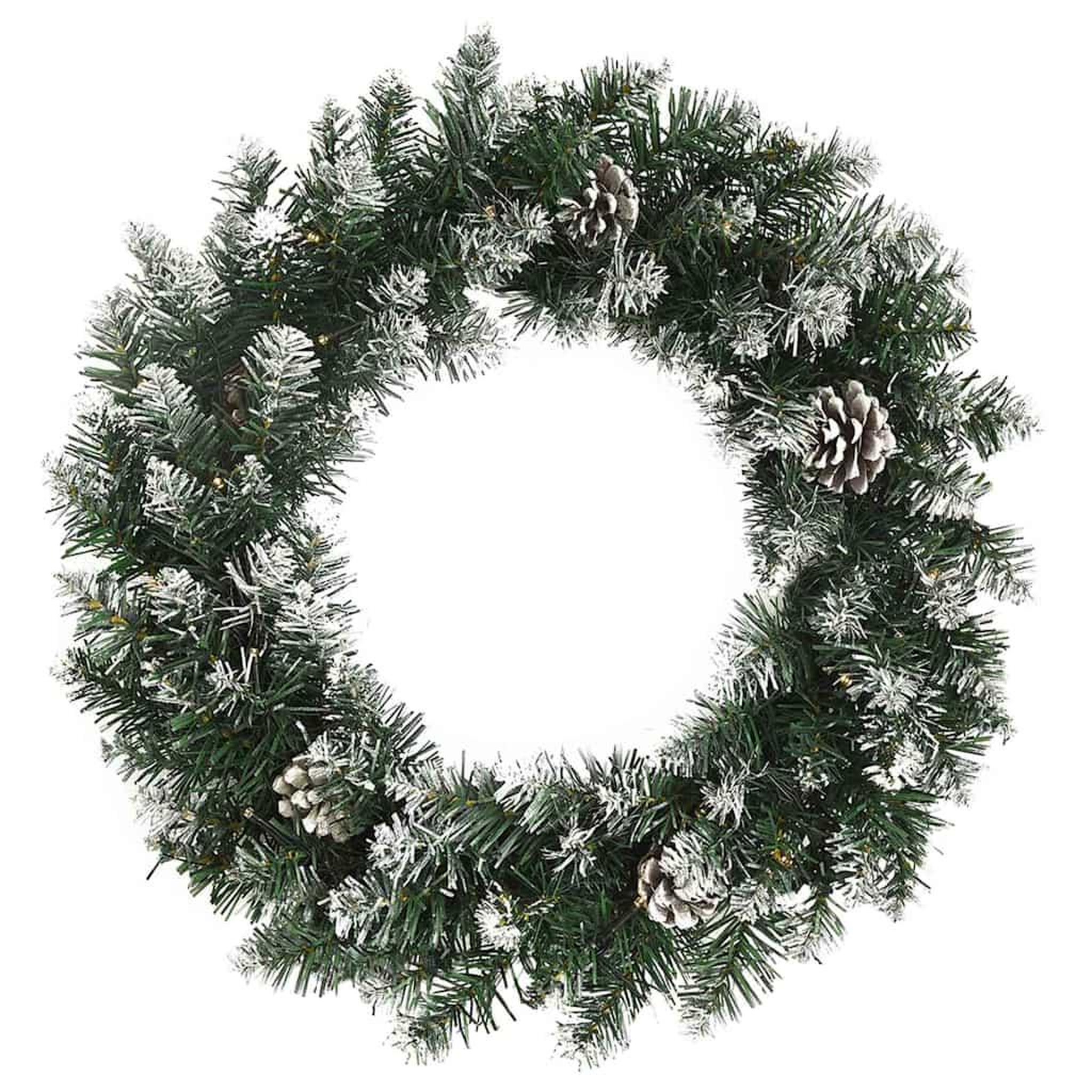 Voir la diapositive 2 : VIDAXL Couronne de noël avec lumieres led vert 60 cm pvc
