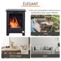 Voir la diapositive 6 : HOMCOM Cheminée bioéthanol sur pieds style néo-rétro poêle 1 brûleur 1,5 L dim. 40L x 30l x 50H cm couverture 20-25 m² noir