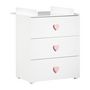 Voir la diapositive 3 : BABY PRICE Chambre bébé trio Basic coeur: lit 120x60, commode a langer et armoire - Babyprice - Blanc