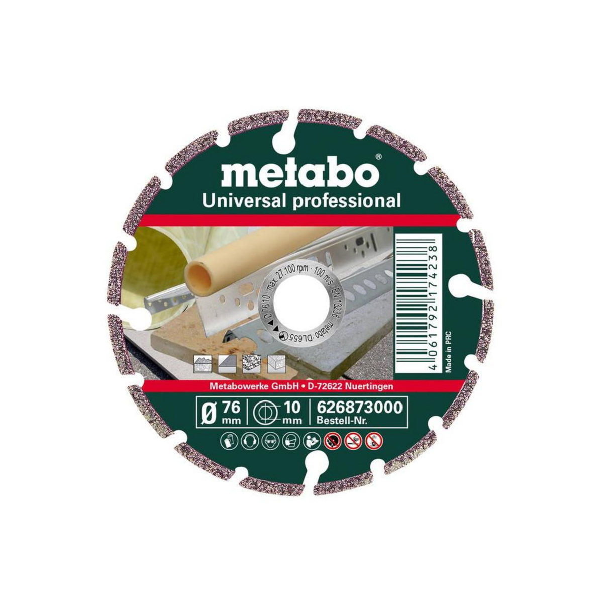 METABO SAS Meule de tronçonnage diamantée - UP Universal professional - Ø76 x 10 mm