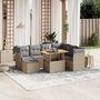 Voir la diapositive 1 : VIDAXL Salon de jardin avec coussins 8 pcs beige resine tressee