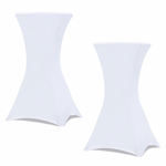 ID MARKET Lot de 2 housses blanches pour table haute pliante 105 CM