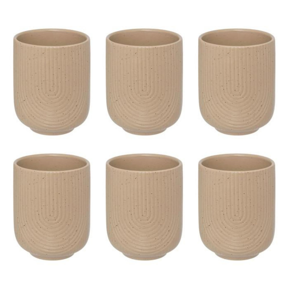 SECRET DE GOURMET Lot de 6 Tasses en Céramique  Lya  19cl Taupe