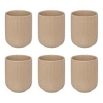 SECRET DE GOURMET Lot de 6 Tasses en Céramique  Lya  19cl Taupe