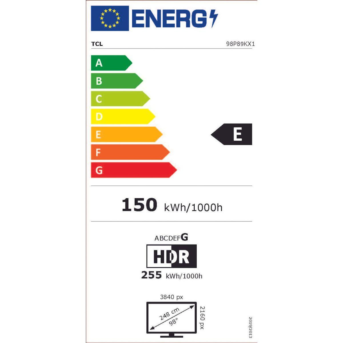 TCL TV QLED 98P89K 144Hz 2025-98 pouces (249cm)