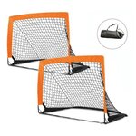 Paris Prix Lot de 2 Cages de Foot  Challenge  120cm Orange