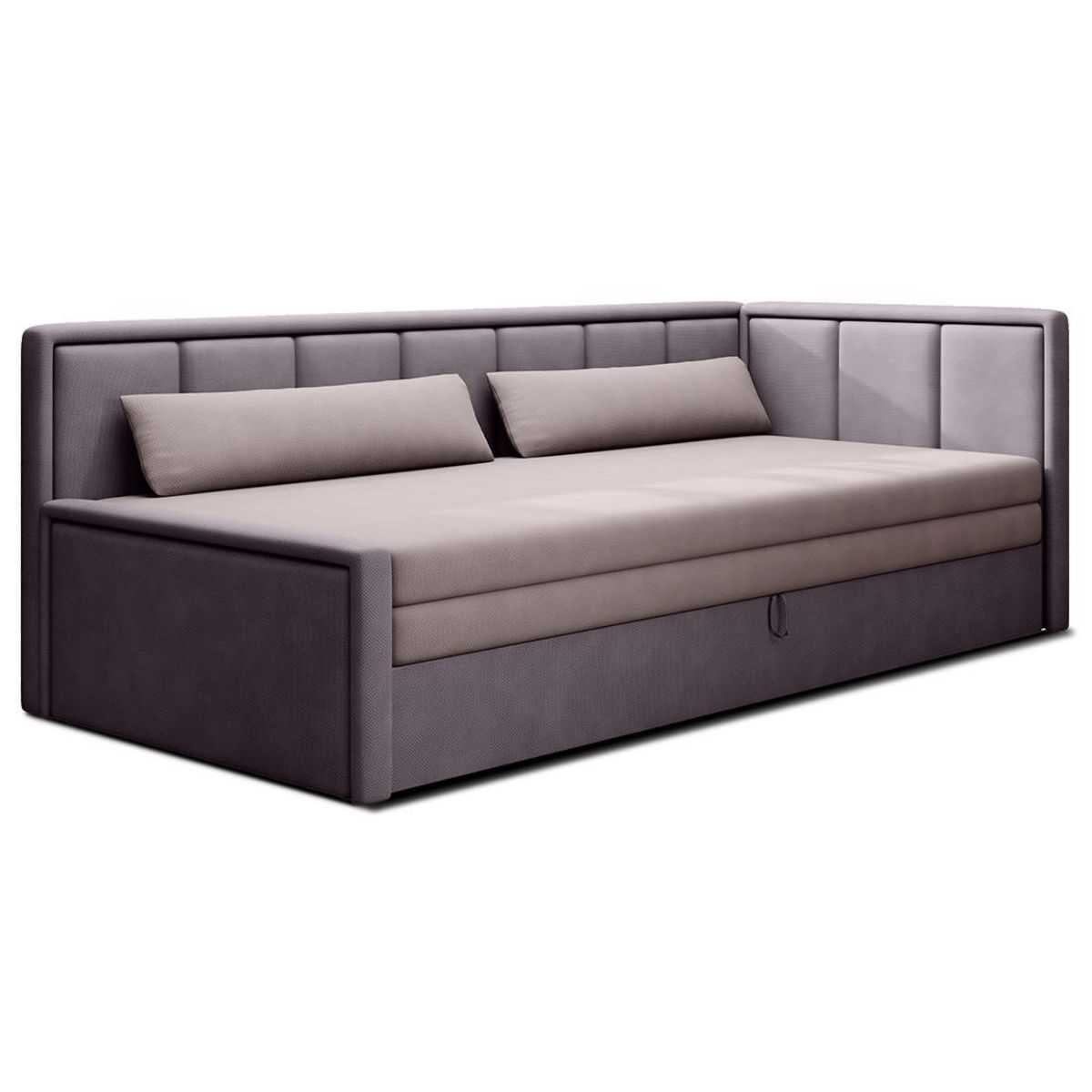 BEST MOBILIER James - canapé 3 places droit convertible avec coffre en velours