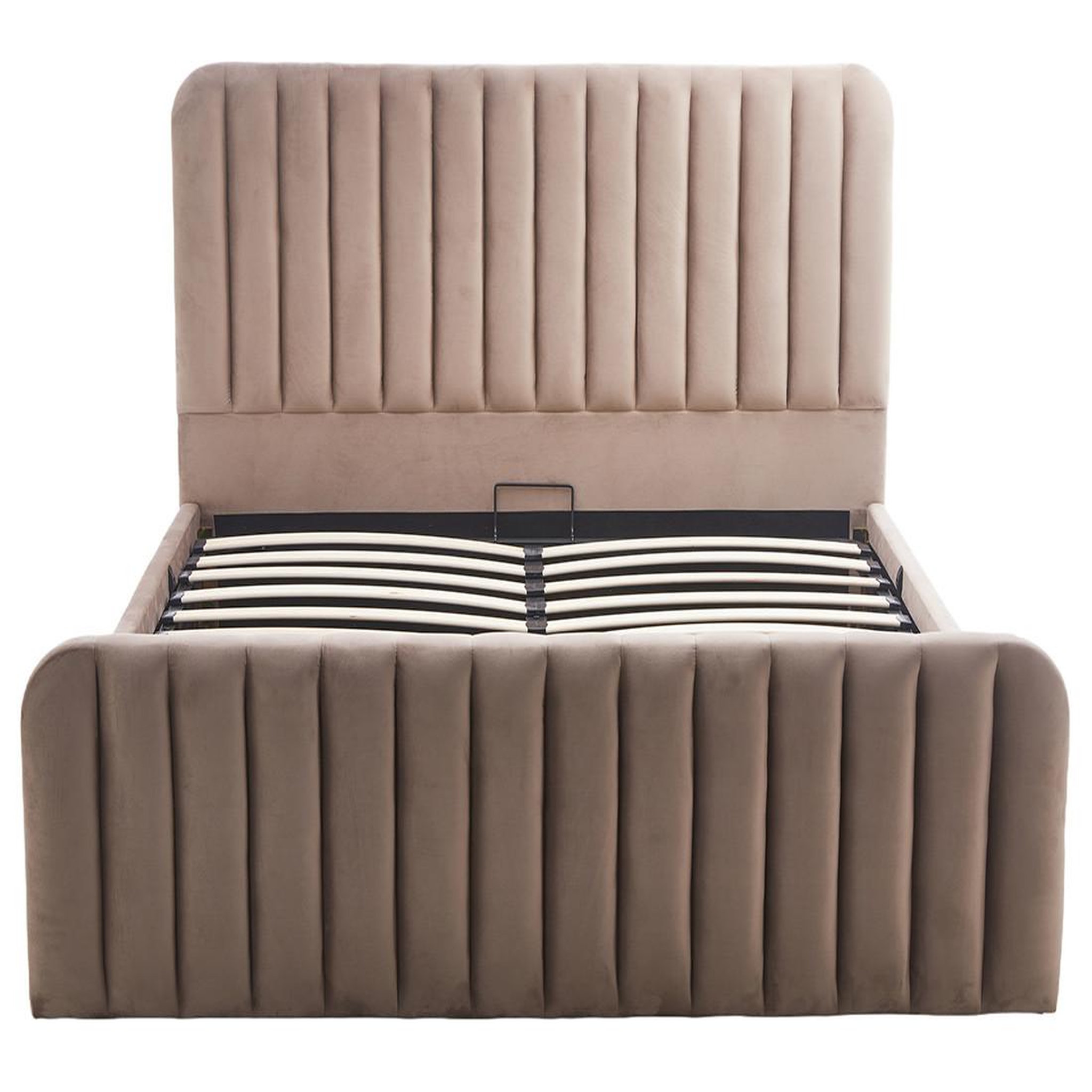 BEST MOBILIER Alice - lit coffre - 160x200 cm - en velours. Coloris disponibles : Marron