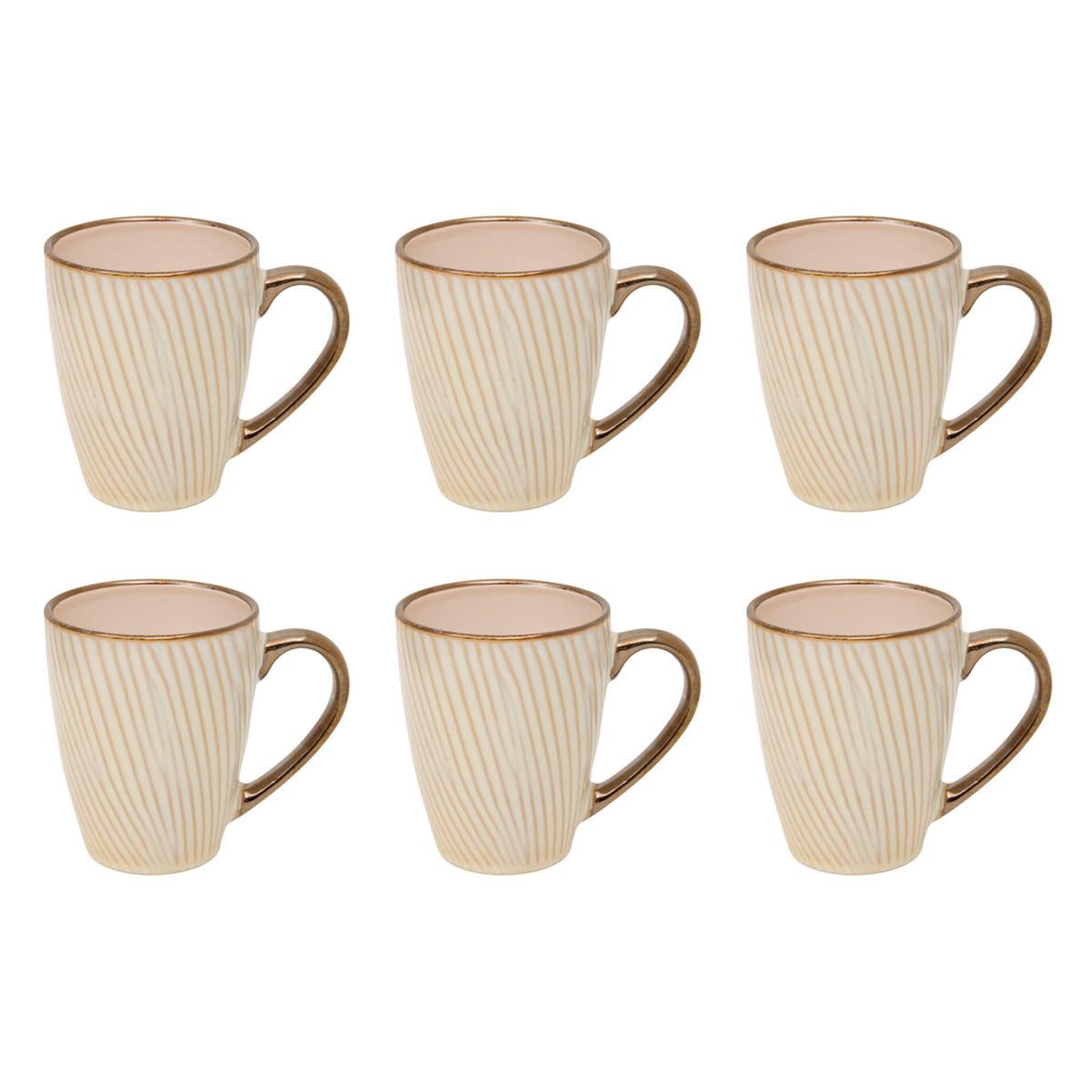 SECRET DE GOURMET Lot de 6 mugs en faïence  ella  35cl blanc
