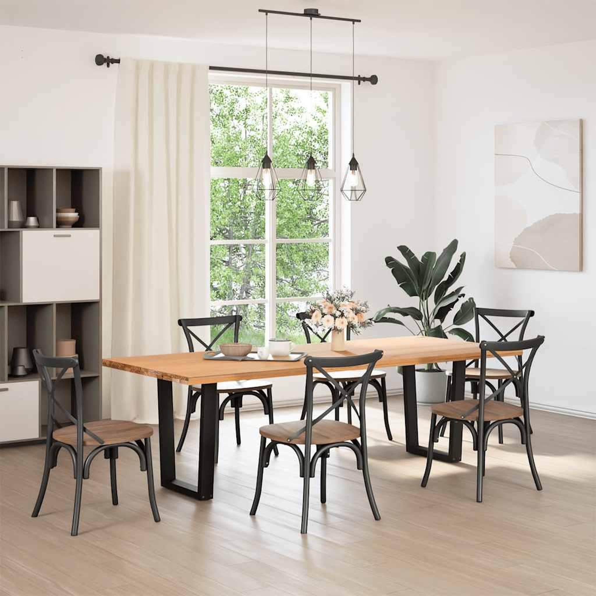 Voir la diapositive 2 : VIDAXL Pieds de table a manger forme de V 2 pcs noir 60x(72-73,3) cm